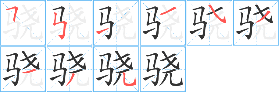 骁的笔顺分步图示
