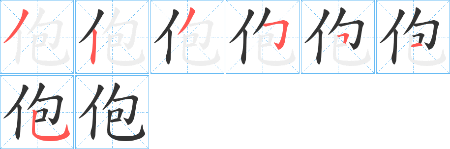 佨的笔顺分步图示