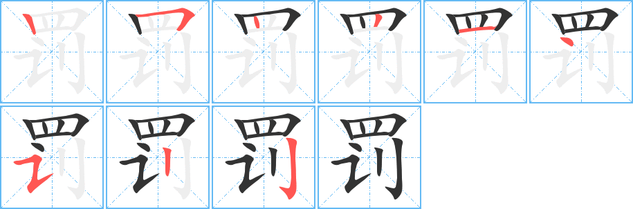 罚的笔顺分步图示