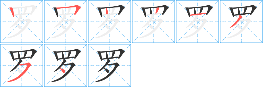 罗的笔顺分步图示