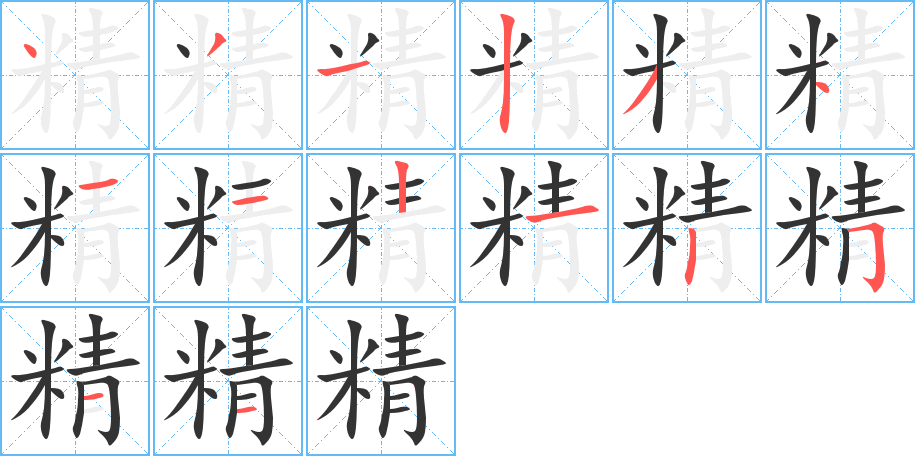 精的笔顺分步图示